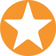 Double Farley icon for reward of a 5 pointed star shown in white on an orange circle.
